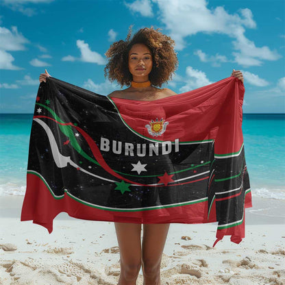 Burundi Sarong with Athletics Runners Black Red Green Flag Spirit