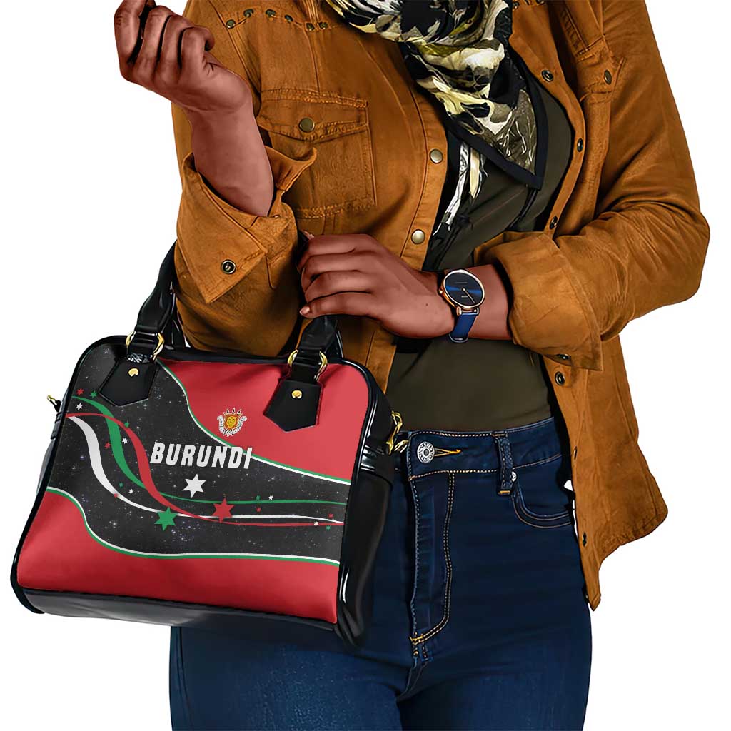 Burundi Shoulder Handbag with Athletics Runners Black Red Green Flag Spirit