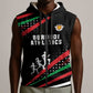 Burundi Sleeveless Zip Hoodie with Athletics Runners Black Red Green Flag Spirit - African Pride