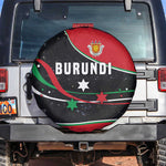 Burundi Spare Tire Cover with Athletics Runners Black Red Green Flag Spirit