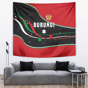 Burundi Tapestry with Athletics Runners Black Red Green Flag Spirit