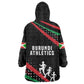 Burundi Wearable Blanket Hoodie with Athletics Runners Black Red Green Flag Spirit