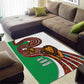 Burundi Lion Tribal Pattern Area Rug - National Motto Unité Travail Progrès