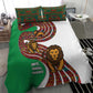 Burundi Lion Tribal Pattern Bedding Set - National Motto Unité Travail Progrès