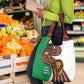 Burundi Lion Tribal Pattern Grocery Bag - National Motto Unité Travail Progrès
