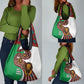 Burundi Lion Tribal Pattern Grocery Bag - National Motto Unité Travail Progrès