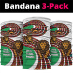 Burundi Lion Tribal Pattern Neck Gaiter - National Motto Unité Travail Progrès TS04