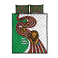 Burundi Lion Tribal Pattern Quilt Bed Set - National Motto Unité Travail Progrès