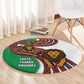 Burundi Lion Tribal Pattern Round Carpet - National Motto Unité Travail Progrès