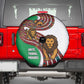 Burundi Lion Tribal Pattern Spare Tire Cover - National Motto Unité Travail Progrès