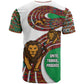Burundi Lion Tribal Pattern T shirt - National Motto Unité Travail Progrès