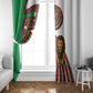 Burundi Lion Tribal Pattern Window Curtain - National Motto Unité Travail Progrès