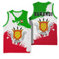 Burundi Flag Basketball Jersey with National Emblem and Motto Unité Travail Progres TS04