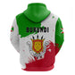 Burundi Flag Hoodie with National Emblem and Motto Unité Travail Progres