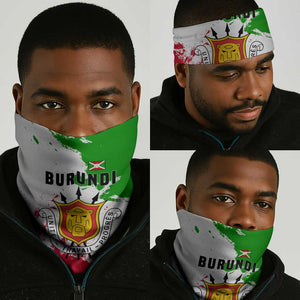 Burundi Flag Neck Gaiter National Emblem and Motto Unité Travail Progres TS04