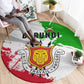 Burundi Flag Round Carpet with National Emblem and Motto Unité Travail Progres