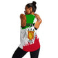 Burundi Flag Women Racerback Tank with National Emblem and Motto Unité Travail Progres
