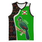 Burundi Turaco Basketball Jersey with National Bird and Flag Pattern TS04
