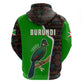 Burundi Turaco Hoodie with National Bird and Flag Pattern