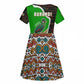 Burundi Turaco Kid Short Sleeve Dress with National Bird and Flag Pattern