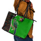 Burundi Turaco Leather Tote Bag with National Bird and Flag Pattern