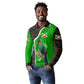 Burundi Turaco Long Sleeve Polo Shirt with National Bird and Flag Pattern