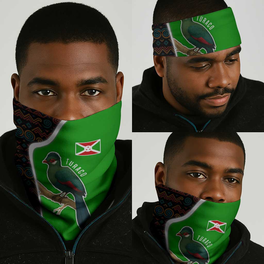 Burundi Turaco Neck Gaiter National Bird and Flag Pattern TS04