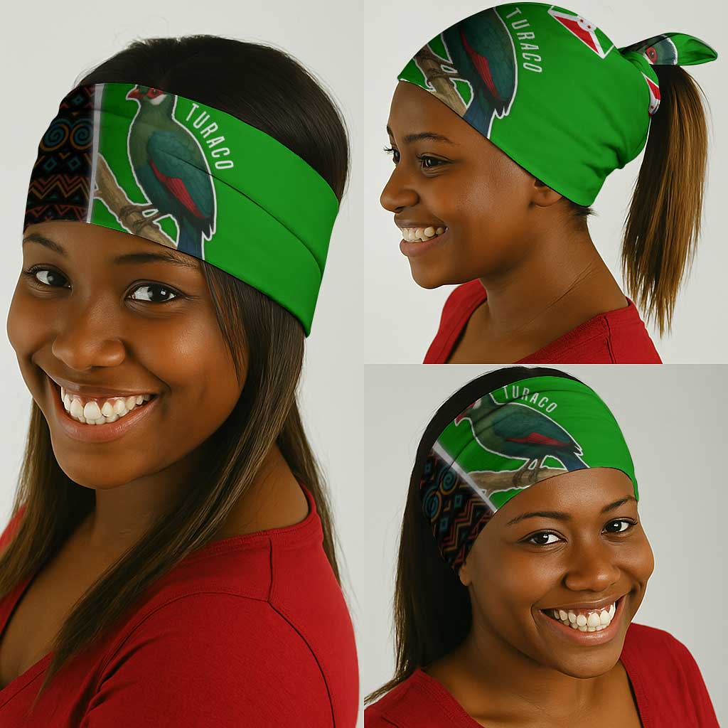 Burundi Turaco Neck Gaiter National Bird and Flag Pattern TS04