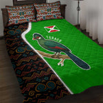Burundi Turaco Quilt Bed Set with National Bird and Flag Pattern