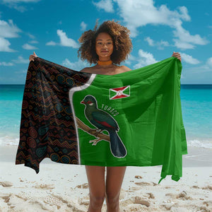 Burundi Turaco Sarong with National Bird and Flag Pattern
