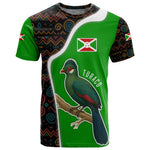 Burundi Turaco T shirt with National Bird and Flag Pattern