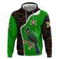 Burundi Turaco Zip Hoodie with National Bird and Flag Pattern