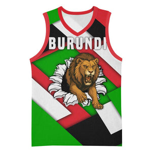 Burundi Roaring Lion Basketball Jersey with National Flag Colors TS04