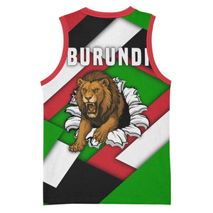 Burundi Roaring Lion Basketball Jersey with National Flag Colors TS04