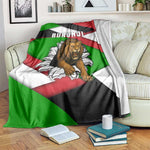 Burundi Roaring Lion Blanket with National Flag Colors