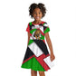 Burundi Roaring Lion Kid Short Sleeve Dress with National Flag Colors