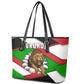 Burundi Roaring Lion Leather Tote Bag with National Flag Colors