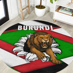 Burundi Roaring Lion Round Carpet with National Flag Colors