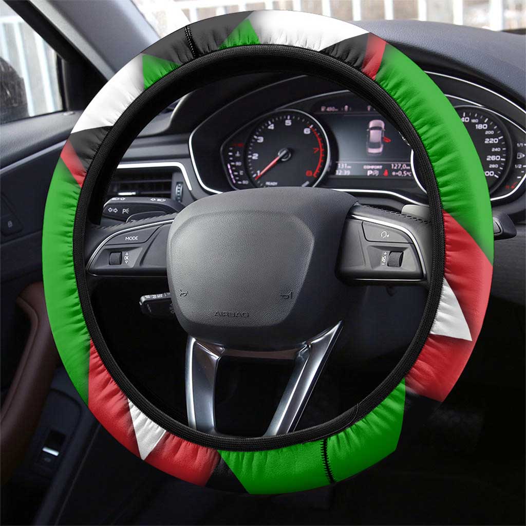 Burundi Roaring Lion Steering Wheel Cover with National Flag Colors