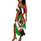 Burundi Roaring Lion Summer Maxi Dress with National Flag Colors