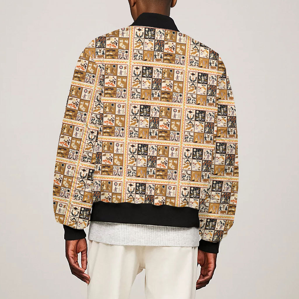 Harriet Powers 1898 Bible Quilt Bomber Jacket African American Folk Art