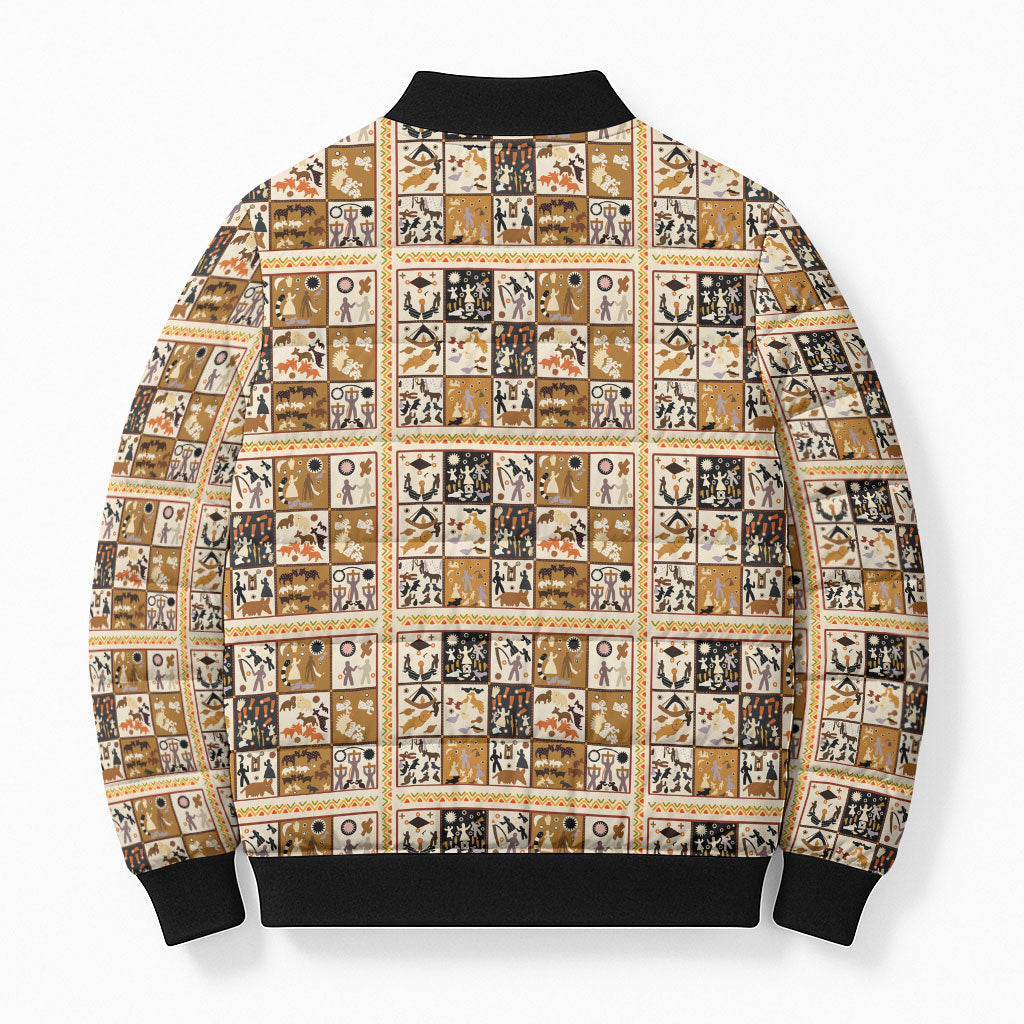 Harriet Powers 1898 Bible Quilt Bomber Puffer Jacket African American Folk Art