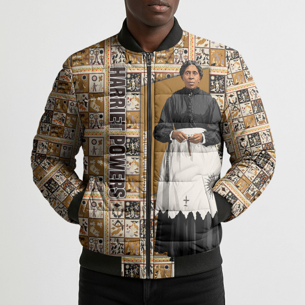 Harriet Powers 1898 Bible Quilt Bomber Puffer Jacket African American Folk Art