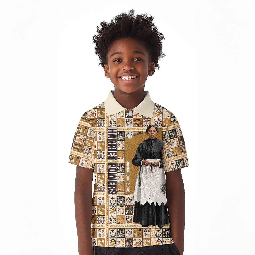 Harriet Powers 1898 Bible Quilt Kid Polo Shirt African American Folk Art