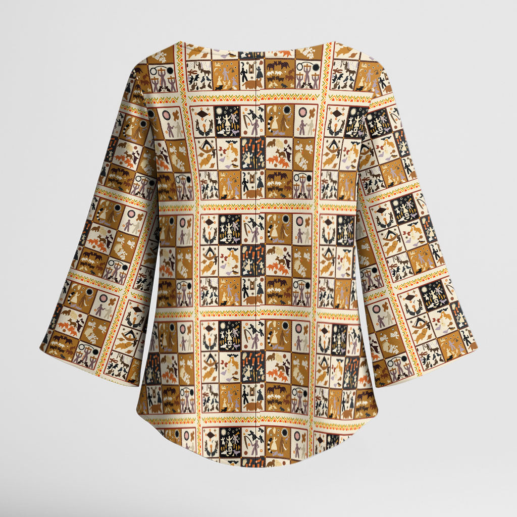 Harriet Powers 1898 Bible Quilt Kimono Sleeve Blouse African American Folk Art