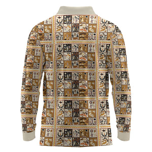 Harriet Powers 1898 Bible Quilt Long Sleeve Polo Shirt African American Folk Art