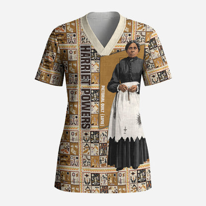 Harriet Powers 1898 Bible Quilt Scrub Top African American Folk Art