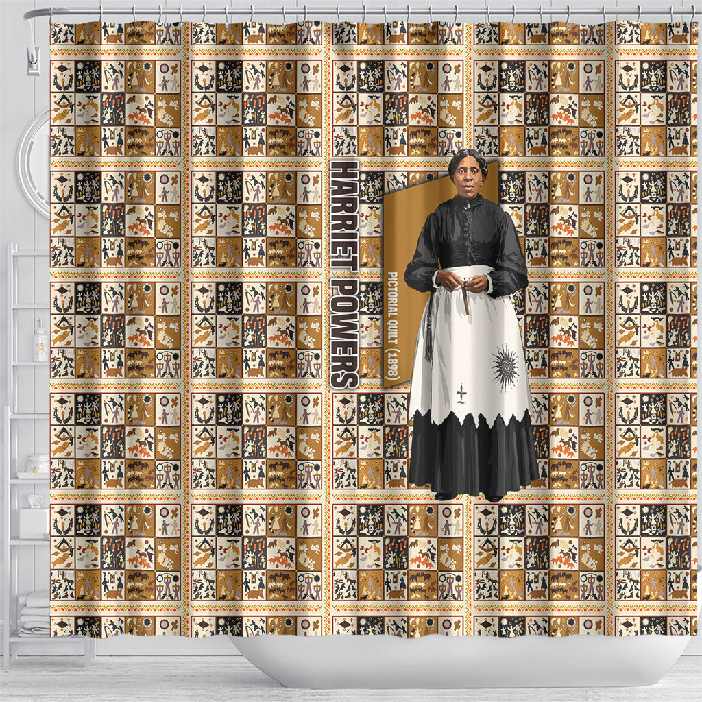 Harriet Powers 1898 Bible Quilt Shower Curtain African American Folk Art