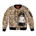 Harriet Powers 1898 Bible Quilt Sleeve Zip Bomber Jacket African American Folk Art