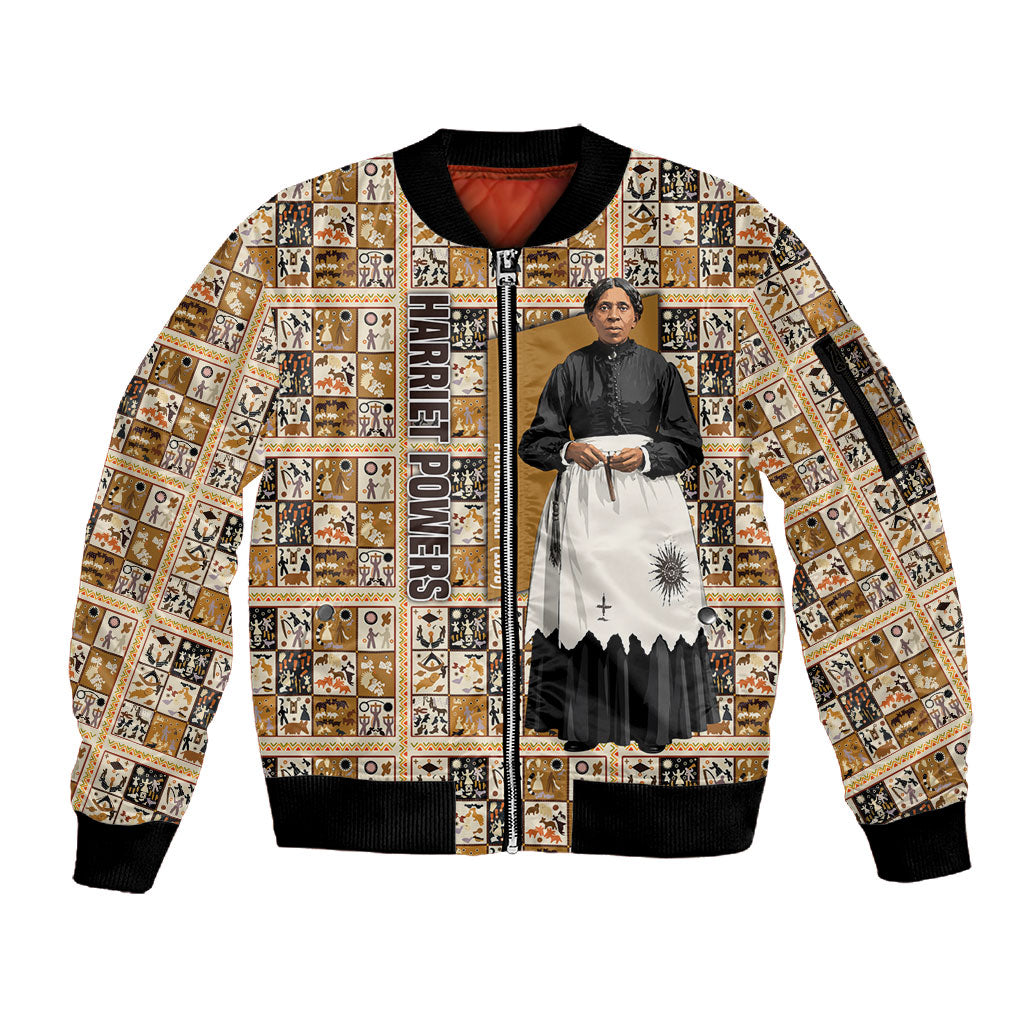 Harriet Powers 1898 Bible Quilt Sleeve Zip Bomber Jacket African American Folk Art